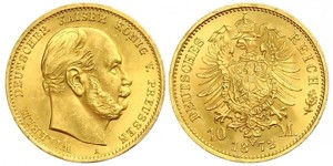 10 Mark 普魯士王國 (1701 - 1918) 金 威廉一世 (德国)