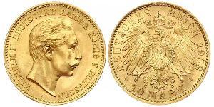 10 Mark 普魯士王國 (1701 - 1918) 金 威廉二世 (德国)