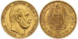 10 Mark 普魯士王國 (1701 - 1918) 金 威廉一世 (德国)