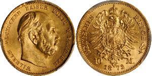 10 Mark 普魯士王國 (1701 - 1918) 金 威廉一世 (德国)