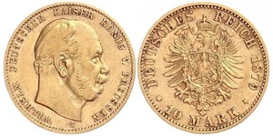 10 Mark 普魯士王國 (1701 - 1918) 金 威廉一世 (德国)