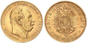 10 Mark 普魯士王國 (1701 - 1918) 金 威廉一世 (德国)