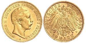 10 Mark 普魯士王國 (1701 - 1918) 金 威廉二世 (德国)