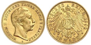10 Mark 普魯士王國 (1701 - 1918) 金 威廉二世 (德国)