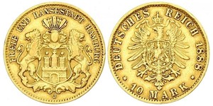 10 Mark 汉堡 金 