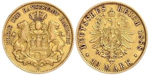 10 Mark 汉堡 金 