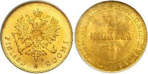 10 Mark 芬兰 / 俄罗斯帝国 (1721 - 1917) 金 亚历山大三世 (俄国) (1845 -1894)