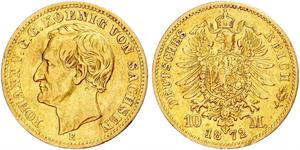 10 Mark 萨克森王国 (1806 - 1918) 金 