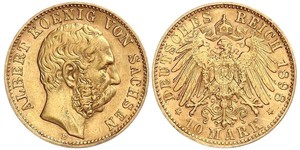 10 Mark 萨克森王国 (1806 - 1918) 金 阿尔贝特 (萨克森)