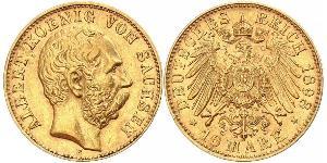 10 Mark 萨克森王国 (1806 - 1918) 金 阿尔贝特 (萨克森)