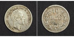 10 Ore Svezia Argento Oscar I di Svezia (1799-1859)