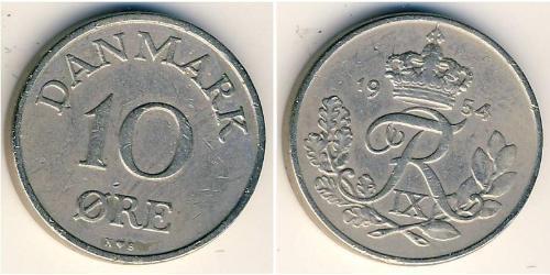 10 Ore Danemark Cuivre/Nickel 