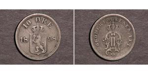 10 Ore Norwegen Silber 