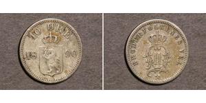 10 Ore Norwegen Silber 