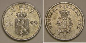 10 Ore Norwegen Silber 