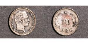 10 Ore Danemark  Christian IX de Danemark (1818-1906)