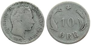 10 Ore Danimarca  Cristiano IX di Danimarca (1818-1906)
