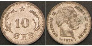 10 Ore Danimarca  Cristiano IX di Danimarca (1818-1906)