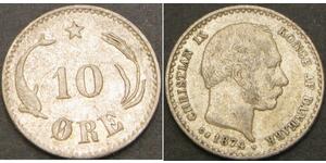 10 Ore Danimarca  Cristiano IX di Danimarca (1818-1906)