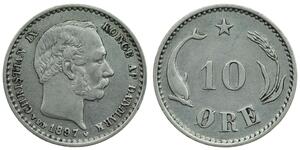 10 Ore Danimarca  Cristiano IX di Danimarca (1818-1906)