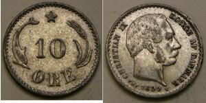 10 Ore Danimarca  Cristiano IX di Danimarca (1818-1906)