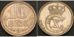10 Ore Danimarca  Cristiano X di Danimarca (1870 - 1947)