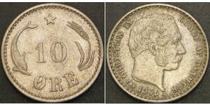 10 Ore Danimarca  Cristiano IX di Danimarca (1818-1906)