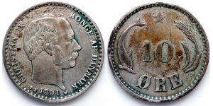 10 Ore Denmark  Christian IX of Denmark (1818-1906)
