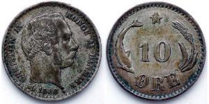 10 Ore Denmark  Christian IX of Denmark (1818-1906)