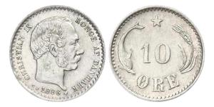 10 Ore Denmark  Christian IX of Denmark (1818-1906)