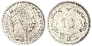 10 Ore Dinamarca  Christian IX de Dinamarca (1818-1906)