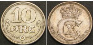 10 Ore Dinamarca  Cristián X de Dinamarca (1870 - 1947)