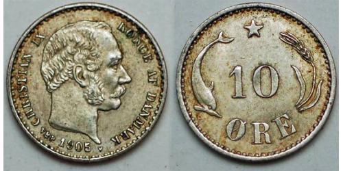 10 Ore Dinamarca  Christian IX de Dinamarca (1818-1906)