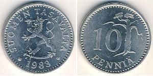 10 Penny Finlandia (1917 - ) Alluminio 