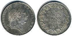 10 Penny Irlanda (1922 - ) Argento Giorgio III (1738-1820)