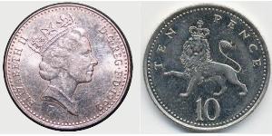 10 Penny Feriind Kiningrik (1922-) Cuivre/Nickel Elizabeth II (1926-2022)