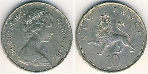 10 Penny Feriind Kiningrik (1922-) Cuivre/Nickel Elizabeth II (1926-2022)