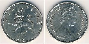 10 Penny Vereinigtes Königreich (1922-) Kupfer/Nickel Elizabeth II (1926-2022)