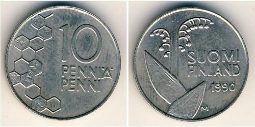 10 Penny Finlandia (1917 - ) Níquel/Cobre 
