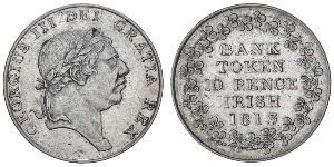 10 Penny Vereinigtes Königreich von Großbritannien und Irland (1801-1922) Silber Georg III (1738-1820)