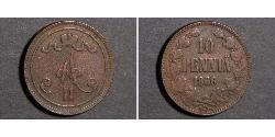 10 Penny Gran Ducado de Finlandia (1809 - 1917)  Alejandro II (1818-1881)