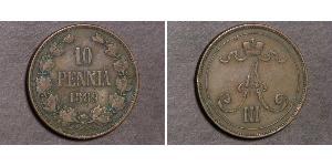 10 Penny Grand Duchy of Finland (1809 - 1917)  Alexander III (1845 -1894)