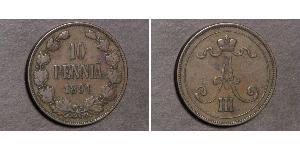 10 Penny Grand Duchy of Finland (1809 - 1917)  Alexander III (1845 -1894)