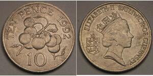10 Penny Guèrneseyi  Elizabeth II (1926-2022)