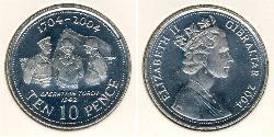 10 Penny Gibraltar (1704 - ) 镍/銅 