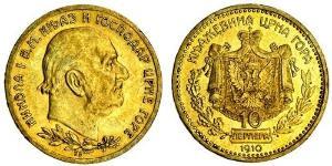 10 Perper  Monténégro Or Nicolas Ier (roi de Monténégro)