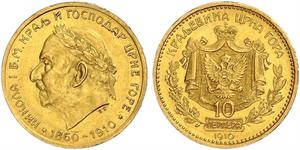 10 Perper  Чорногорія Золото Нікола I Петрович