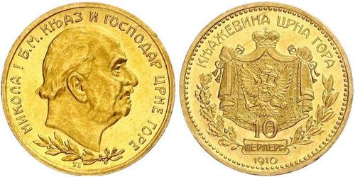 10 Perper  Чорногорія (2006 - ) Золото Нікола I Петрович