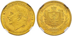 10 Perper  Montenegro 金 尼古拉一世 (蒙特內哥羅)