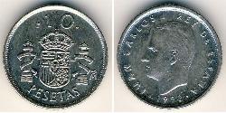 10 Peseta Regno di Spagna (1976 - ) Rame/Nichel Juan Carlos I (1938 - )